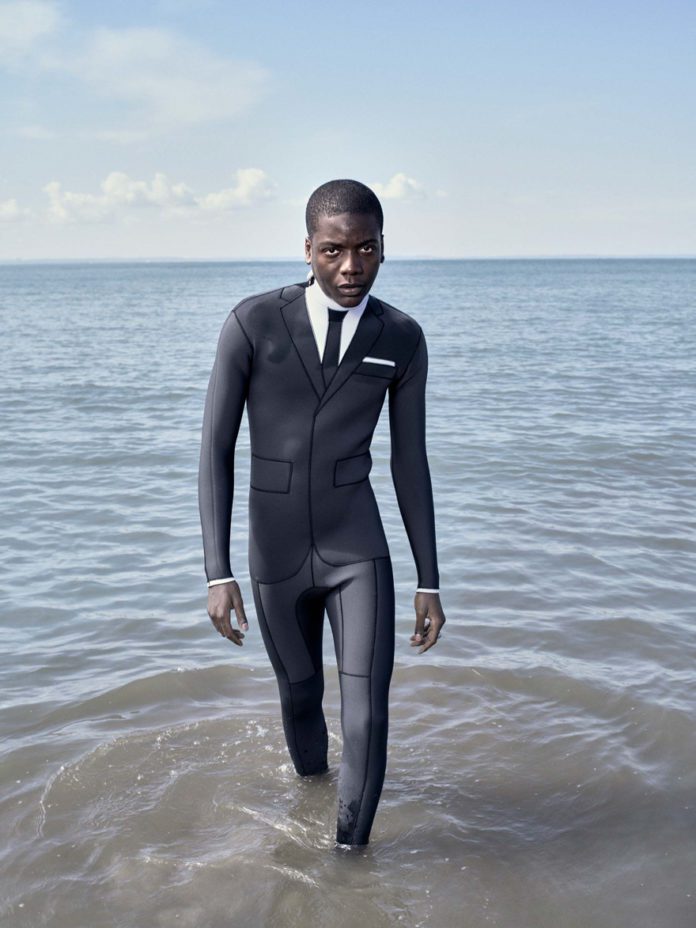 American designer creates wetsuit that looks like a tux