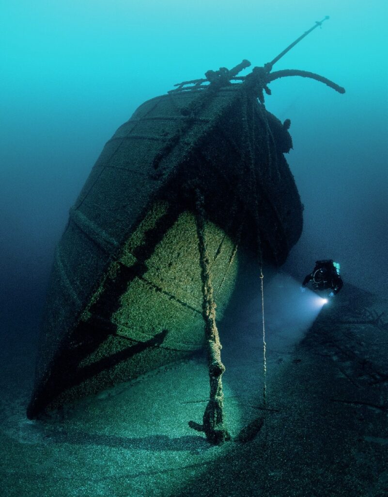The bow of the SS Norman is an impressive insight